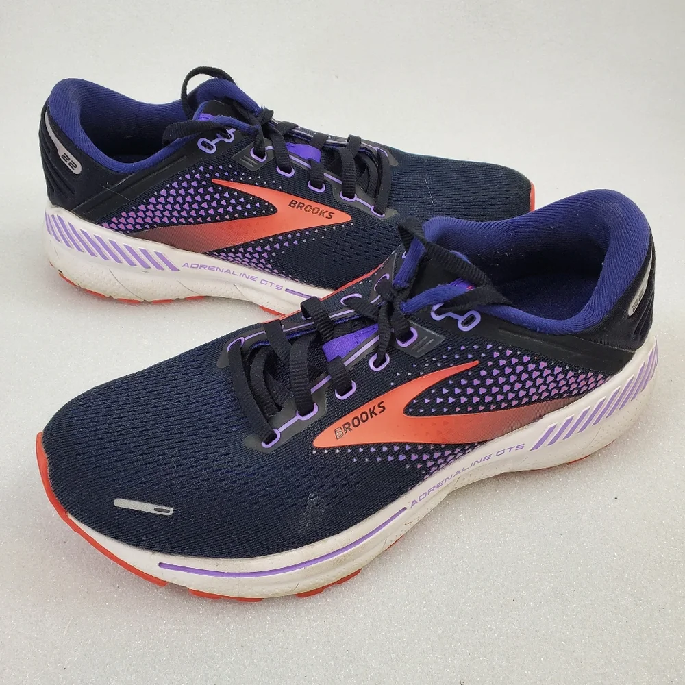 Brooks Adrenaline GTS 22 women's size 8 Navy Blue Purple - Picture 1 of 7